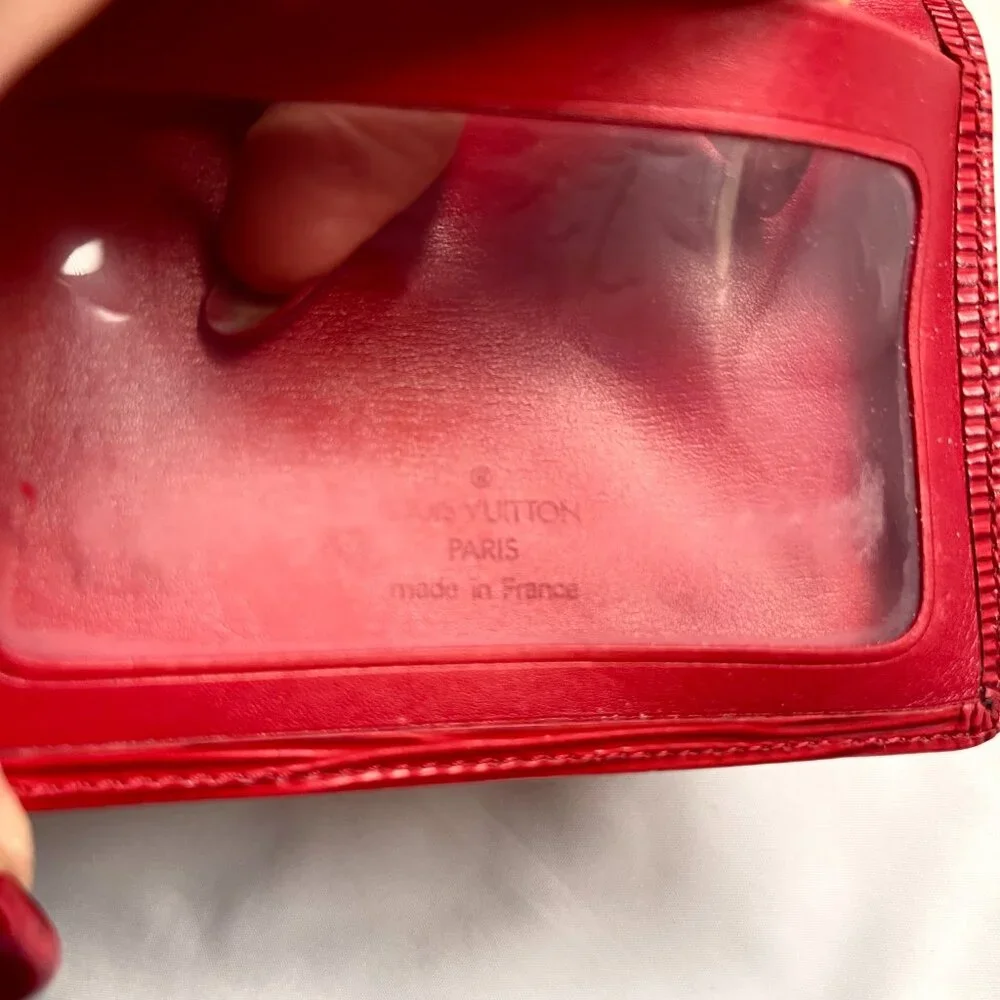 Louis Vuitton Epi Red Leather Pocket Organizer Business Card Credit Card wallet